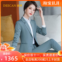 High-end big-name professional suit female 2021 Winter new Korean college students ladies dress hotel front desk suit