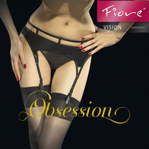 European imported FIORE VISION sexy garter with black four-Claw hook metal buckle without underwear