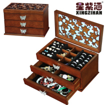 Earrings Earrings Necklace Containing box Ornament First Accessories Box Large capacity solid wood Drawer Home Handmade Jewelry Box