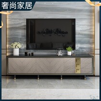 Modern light luxury TV cabinet country garden model house furniture can be customized marble rock board tea table TV cabinet combination