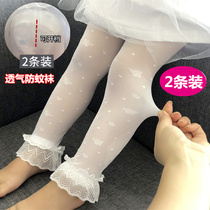 Girls  nine-point base socks 1-2 years old 3 female baby summer tights Ultra-thin baby stockings do not connect the foot to open the file thin section