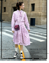 Rayna g Rena Ji 1354 original hand-painted pink cherry suit shirt skirt two-piece set
