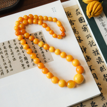 (Swallow Zhenpin) 45 7 grams of natural Old Beeswax date beads tower chain necklace Amber Buddha beads