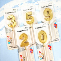 Cake Decoration Cake Candle Golden Number Candle Baking Decoration Childrens Birthday 1 Years Old 2 Years Old Tyrant Gold Candles
