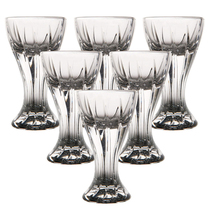 6 creative crystal glasses white glasses glass glasses small feet lead-free stripes one Cup