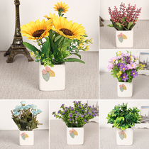 Supermarket Meichen props Decorative green plant ornaments Exquisite flowers Office mall shop simulation small potted fake flowers