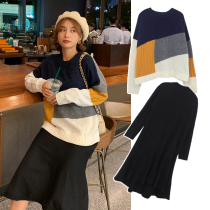 Autumn 2021 New Hepburn style French long sleeve jumpsuit autumn and winter size womens fashion two-piece suit