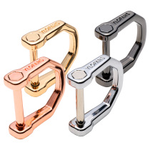 Horseshoe buckle anti-lost stirrup buckle hexagon Rod D-buckle zinc alloy hardware car key accessories keychain