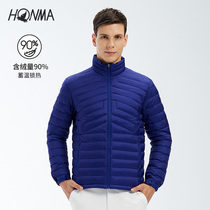 HONMA new golf mens down jacket stand collar zipper windproof warm down padded light