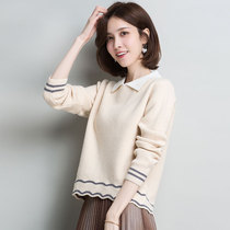 Doll collar sweater womens autumn 2021 new womens fashion thin top knitted base shirt with spring and autumn