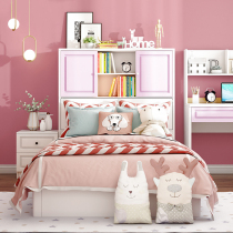 Childrens bed board bed girl pink bedroom bed 1 2 meters 1 5 meters single bed tatami high Box storage bed