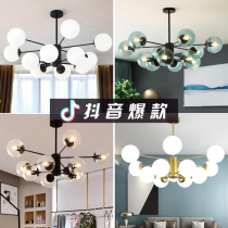 Nordic chandelier Living room Dining room Bedroom Creative personality Modern simple atmosphere Household net red magic bean molecular lamps