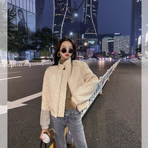 Off-white stand-up collar down jacket womens short 2021 autumn and winter new temperament small thin Lingzhi cover