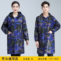 Mens and womens adult gown autumn and winter plus velvet thickened long-sleeved work clothes button apron anti-oil kitchen protective clothing waterproof