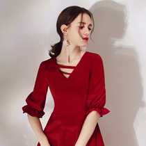 Toast bride spring 2021 new engagement clothes usually wear a dress skirt back to the door casual dress