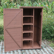 Outdoor wooden rainproof sunscreen anti-corrosion cabinet storage cabinet Multi-layer locker Glove cabinet toolbox large storage box