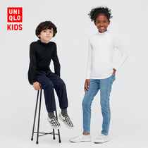 Uniqlo HEATTECH black technology warm clothes light and comfortable warm childrens clothing boys and girls two lapels long sleeve 439414