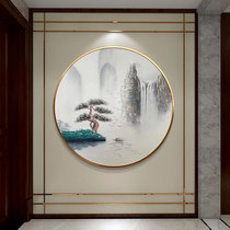 Round Decoration Painting Hand-painted Oil Painting New Chinese Genguan Hanging Paintings Abstract Mood Landscape Landscape Painting Minimalist Modern Painting
