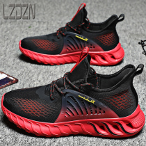 Mens summer sports running shoes popcorn ultra-light trendy mens shoes soft bottom comfortable dad shoes white white shoes