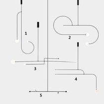 Nordic personality chandelier Minimalist modern art Restaurant lights Cafe bar lights Designer line lamps
