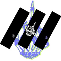 Street Cu professional skateboard street sandpaper domestic pore sand fine sand black sand classic logo middle finger