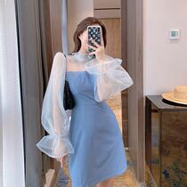 Be careful with the machine hyuna style dress niche fairy skirt temperament French bellflower first love skirt female summer