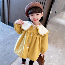 Girls plus coat winter dress 202 new autumn and winter children baby air fashionably thicker winter windwear