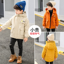 Childrens Pike 5 autumn and winter clothes boys cotton coat 6 plus velvet 7 thickened 8 children boys 10 Foreign 12-year-old tide