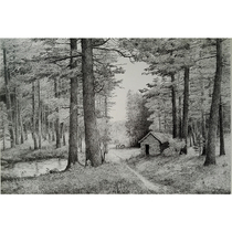 Fan Xianghous Deep Forest Cabin paper new pen drawing with a group photo