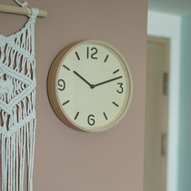 Lemnos Japan imported wall clock home high-end wooden living room mute Japanese-style simple wind Seiko movement clock