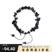 ROAD original design trend Female student hand woven blue sand stone Agate irregular bracelet Male hand beaded