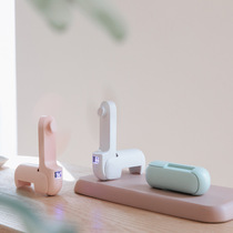 2022 new mini folding convenient USB charging ppel phone bracket student desk face small no-point fan