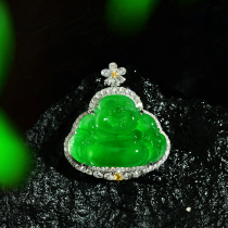  (Customized style)Buddha Gong 18k inlaid Muhuang jewelry Qingyou second store natural high-end jade jade