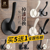 Black Nordic clothes adhesive hook wall-mounted shoe cabinet coat hook porch Wall wardrobe hook-free single