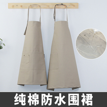 Cotton waterproof apron home kitchen female cute work apron oil-proof restaurant milk tea shop new summer waist