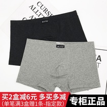 2 Pack than men's cotton boxer briefs solid color middle-aged youth cotton waist men's sports boxer shorts
