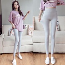 Leggings women's thin ice silk sports wear summer tight stretch high waist size small foot sunscreen pants tide