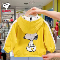 Snoopy childrens clothing boys and girls jacket 2022 spring and autumn new double-sided wear small and medium-sized childrens baby foreign style jacket top