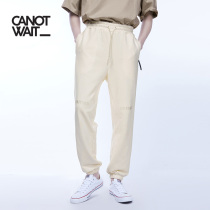 Chen Weiting Chao brand CANOTWAIT cotton embroidered straight tube mens and womens knitted trousers loose sports casual pants