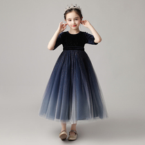 Childrens birthday princess dress flower child wedding dress small host evening dress girl piano catwalk show costume winter