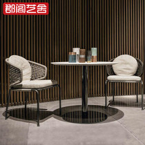Outdoor balcony table and chair three piece garden courtyard vineBackground chair hotel leisure combination villa with chair