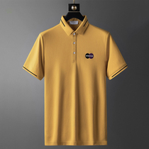 Polo shirt mens short sleeve summer thin solid color half sleeve t-shirt business casual non-iron high grade mens lapel collar body shirt