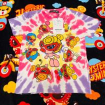 22 Xia Chaotong children boys and girls graffiti personality pacifier tie-dye rainbow cotton childrens T-shirt short-sleeved