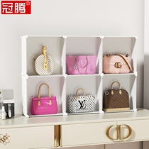 Bag storage artifact household storage cabinet dormitory finishing wardrobe office double-layer storage rack