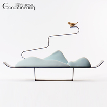 Modern New Chinese Home Ceramics Yunshan Pendulum pieces Living room Xuanguan Handicraft Creative TV Cabinet Soft Adornment