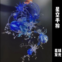 Star Bride Holding Flower Wedding Custom Wedding Wedding Blue Craft Flower Crystal Glowing Hand Carrying pinky22