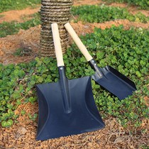 Manji household outdoor padded flat head agricultural tools square head gardening all iron shovel shovel shovel size