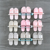 177 Foldable bathroom slippers rack wall-mounted free-to-punch wall Drain Containing God Instrumental Toilet Shelve