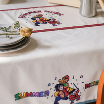 Zohandun Road Cartoon American summer tablecloth Desk table cloth Table mat Decorative fabric Dining tablecloth Coffee table tablecloth