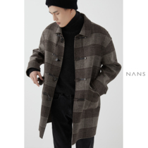 (Time limit 6fold) real horn buckle long handmade double-sided woolen COAT DUFFLE COAT - 3I02